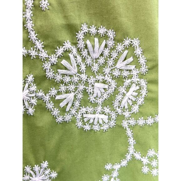 Coldwater Creek Blazer Jacket Green White Floral Embroidery Size 10 - Picture 11 of 17